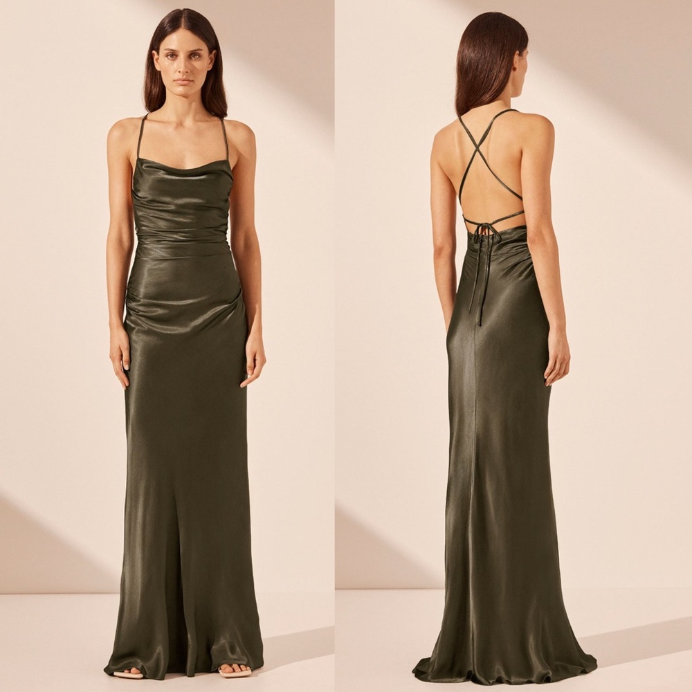 Shona Joy La Lune Olive Green Maxi Dress